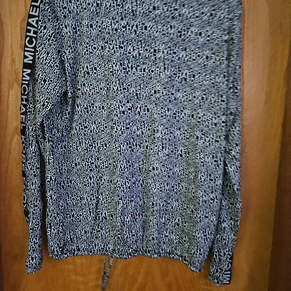 Michael Kors black and white long sleeve top features a drawstring detail size m - Picture 6 of 6